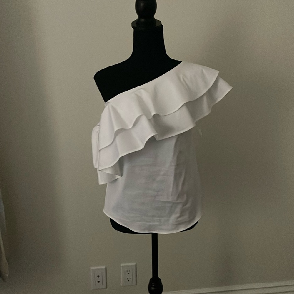 WHBM NWOT off-the-shoulder white shirt